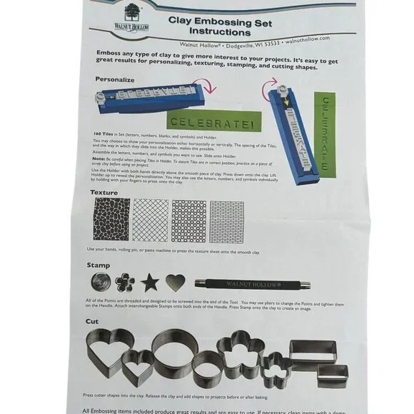 Clay Embossing Bundle Walnut Hollow Embossing Set and Sculpey Tool Kit Pls Read - Picture 5 of 6